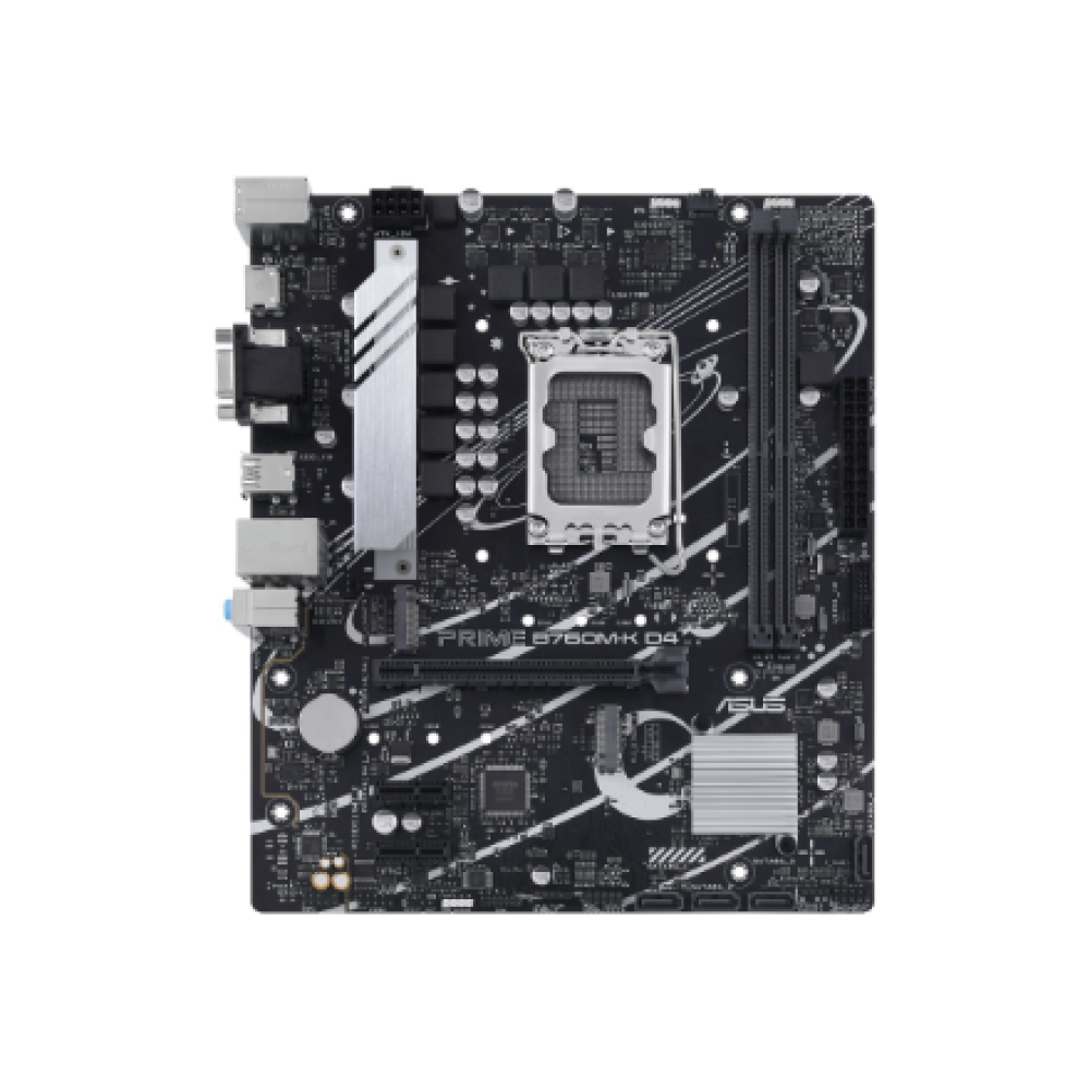 Asus PRIME B760M-K D4 Processor family Intel Processor socket LGA1700 DDR4 DIMM Memory slots 2 Supported hard disk drive interfaces SATA, M.2 Number of SATA connectors 4 Chipset Intel B760 mATX