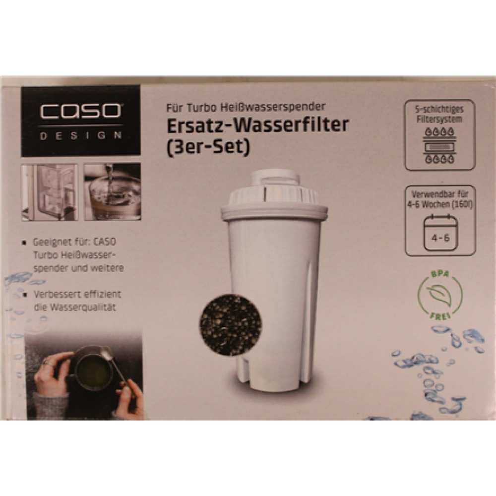 SALE OUT. Caso Spare filter for Turbo-hot water dispenser, 3 filters , Caso Spare filter for Turbo-hot water dispenser, 3pcs , DAMAGED PACKAGING