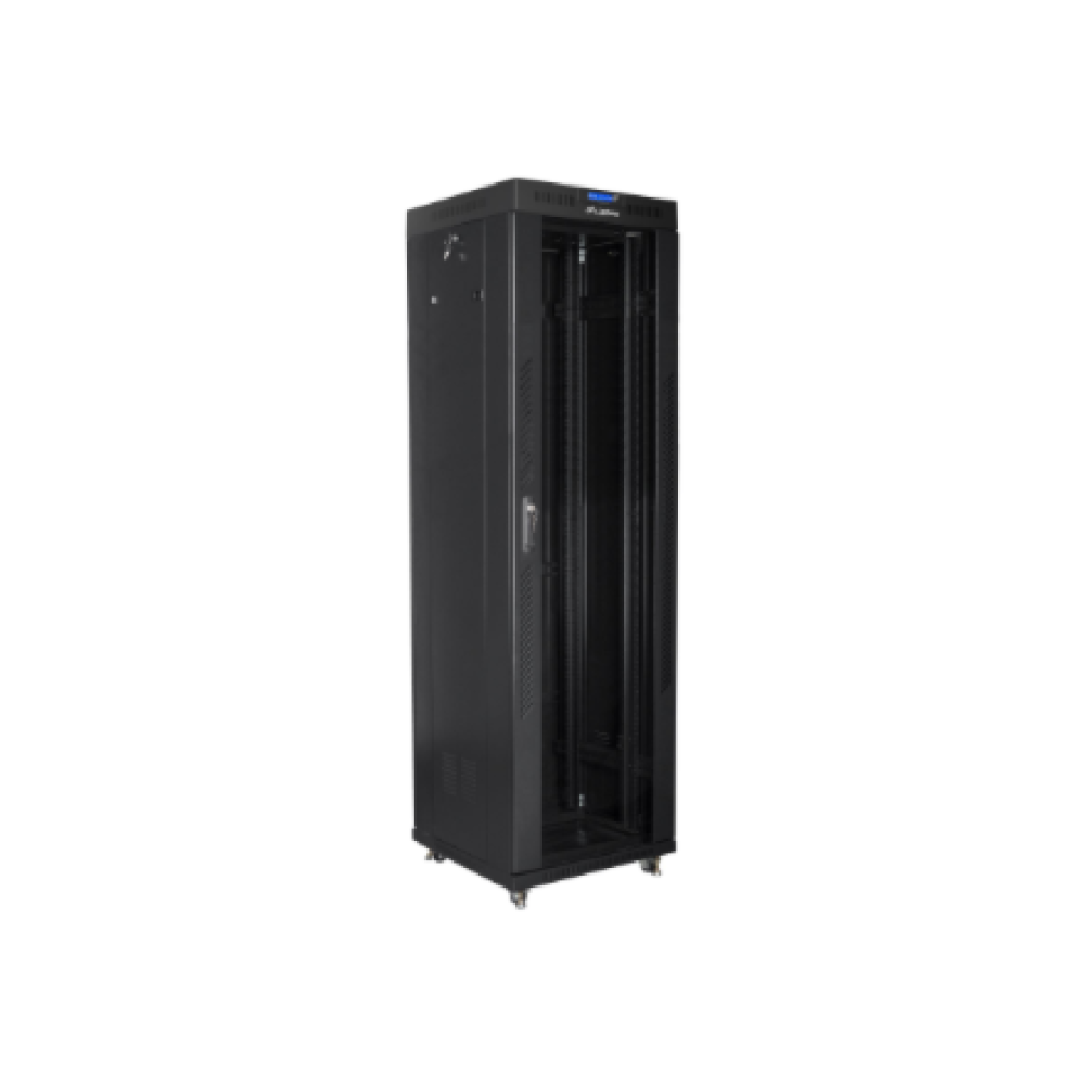 Lanberg , Rack cabinet 19 free-standing 42U/600x600 (flat pack) with glass door lCD V2 , FF01-6642-12BL , Black