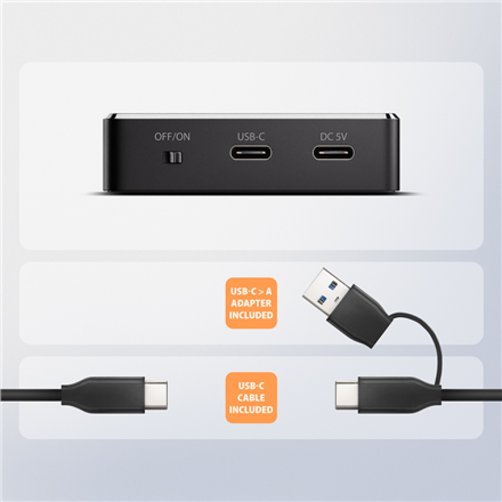 AXAGON , USB-C 10Gbps docking station for M.2 NVMe/SATA SSD , ADSA-M2C11