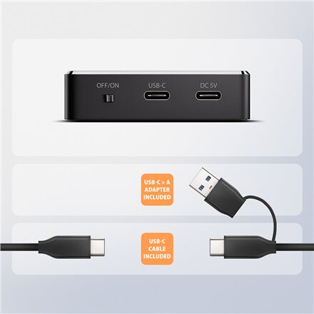 AXAGON , USB-C 10Gbps docking station for M.2 NVMe/SATA SSD , ADSA-M2C11