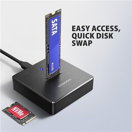 AXAGON , USB-C 10Gbps docking station for M.2 NVMe/SATA SSD , ADSA-M2C11