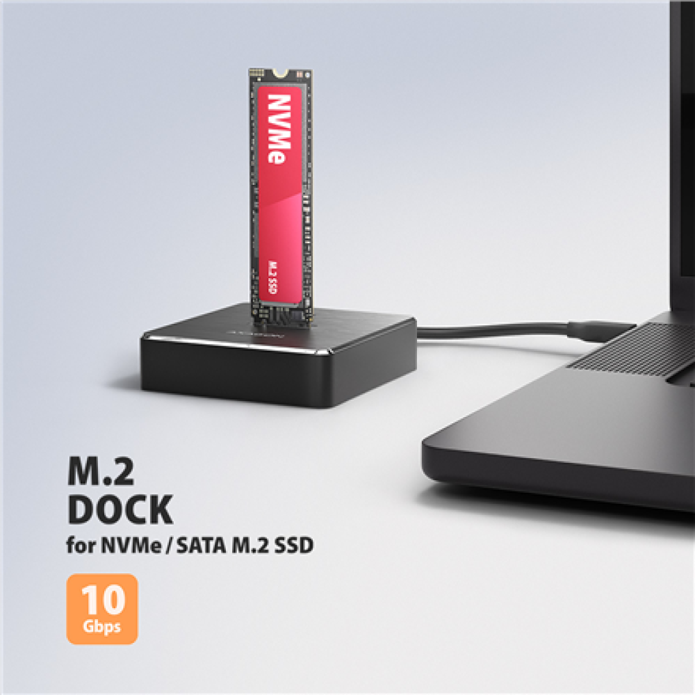 AXAGON , USB-C 10Gbps docking station for M.2 NVMe/SATA SSD , ADSA-M2C11