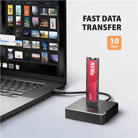 AXAGON , USB-C 10Gbps docking station for M.2 NVMe/SATA SSD , ADSA-M2C11