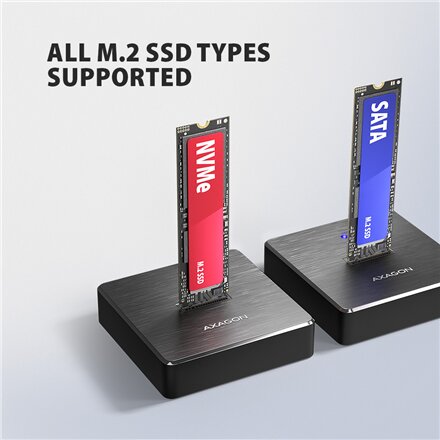 AXAGON , USB-C 10Gbps docking station for M.2 NVMe/SATA SSD , ADSA-M2C11