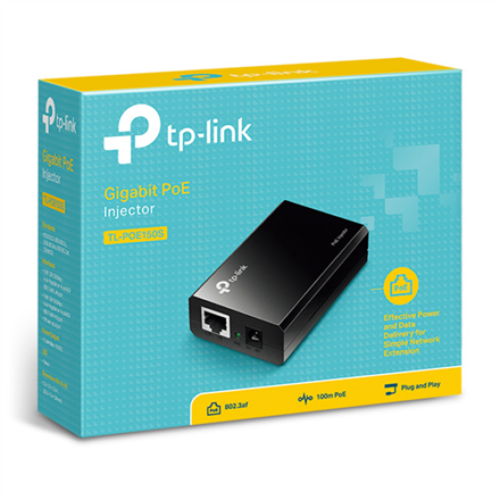 TP-LINK , PoE Injector 15.4W , TL-PoE150S , Ethernet LAN (RJ-45) ports 2x10/100/1000