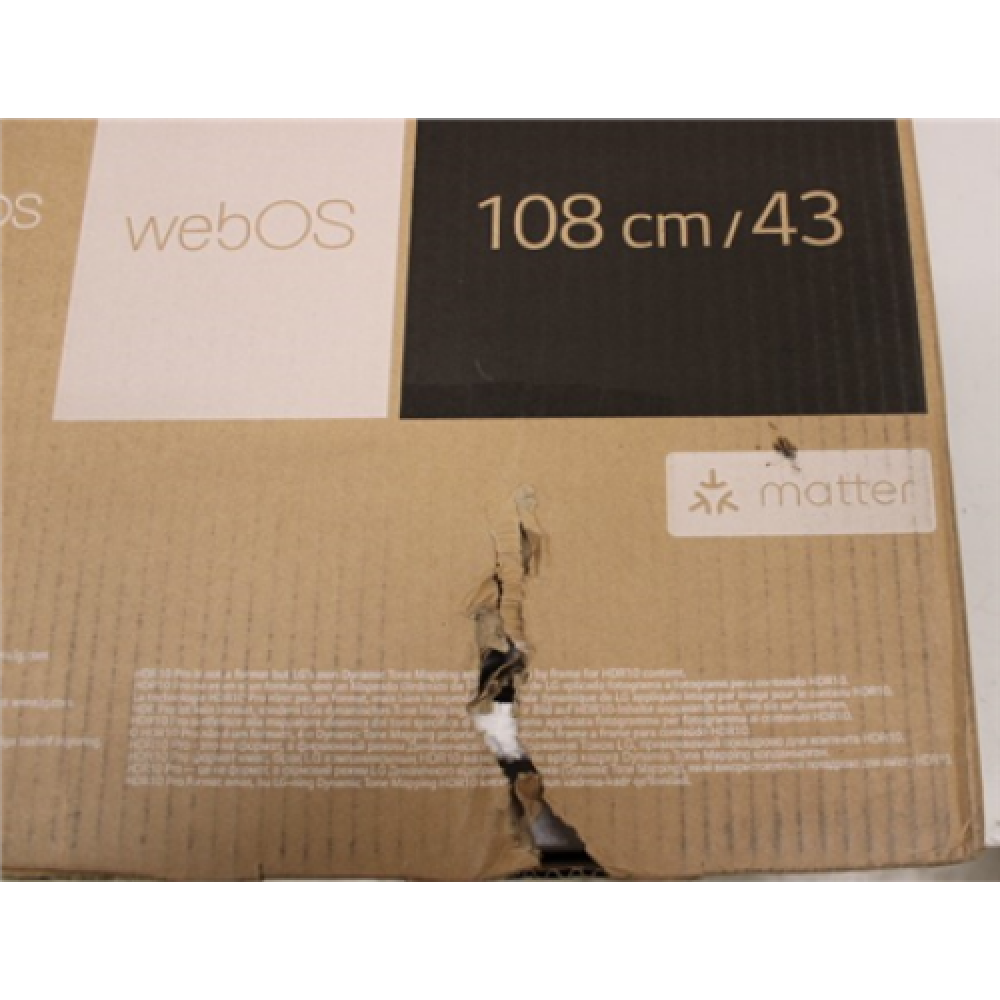 LG , 43UR80003LJ , 43 (108 cm) , Smart TV , webOS 23 , UHD 4K , DAMAGED PACKAGING