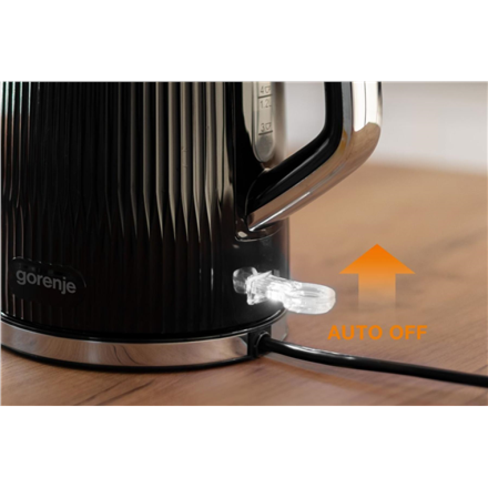 Gorenje K17DPB , Kettle , Electric , 1.7 L , 2200 W , Plastic/Stainless steel , 360° rotational base , Black