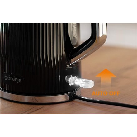 Gorenje K17DPB , Kettle , Electric , 1.7 L , 2200 W , Plastic/Stainless steel , 360° rotational base , Black