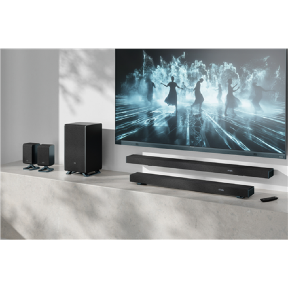 Sharp , 5.1.2 Dolby Atmos/DTS:X Soundbar with Wireless Subwoofer , HT-SBW55121(BK) , 650 W , Bluetooth , Black , Wireless connection
