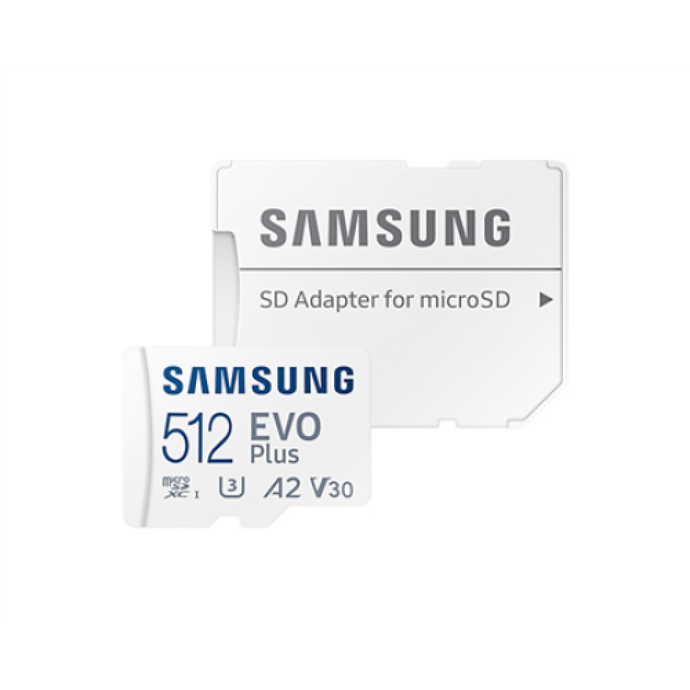 Samsung , microSD Card , EVO PLUS , 512 GB , MicroSDXC , Flash memory class 10 , SD adapter