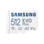 Samsung , microSD Card , EVO PLUS , 512 GB , MicroSDXC , Flash memory class 10 , SD adapter