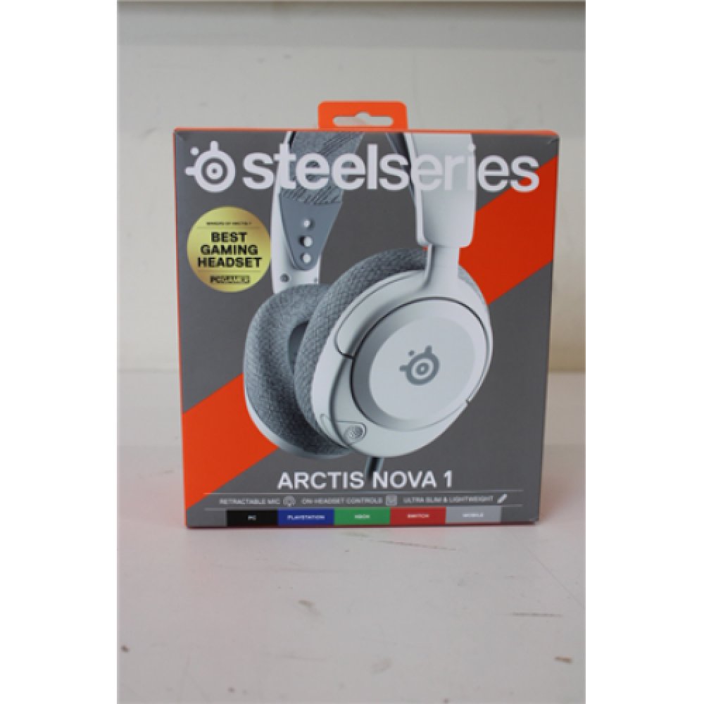 SALE OUT. SteelSeries Arctis Nova 1 Gaming Headset, Over-Ear, Wired, White SteelSeries DEMO, UNPACKED