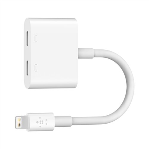 Belkin , Lightning Audio + Charge RockStar Cable, 11.5 cm, White , F8J198btWHT