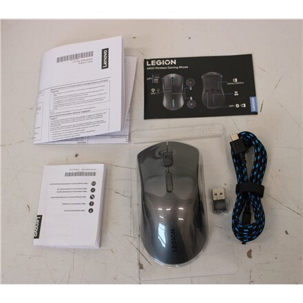 SALE OUT. Lenovo Accessories Legion M600 Wireless Gaming Mouse , Lenovo Wireless Gaming Mouse , Legion M600 , Optical Mouse , 2.4 GHz, Bluetooth or Wired by USB 2.0 , Black , DAMAGED PACKAGING, USED AS DEMO