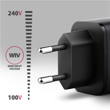 AXAGON Wall charger 67W, 2x port (USB-A + USB-C) PD3.0/PPS/QC4+/SFC 2.0/Apple , ACU-PQ67