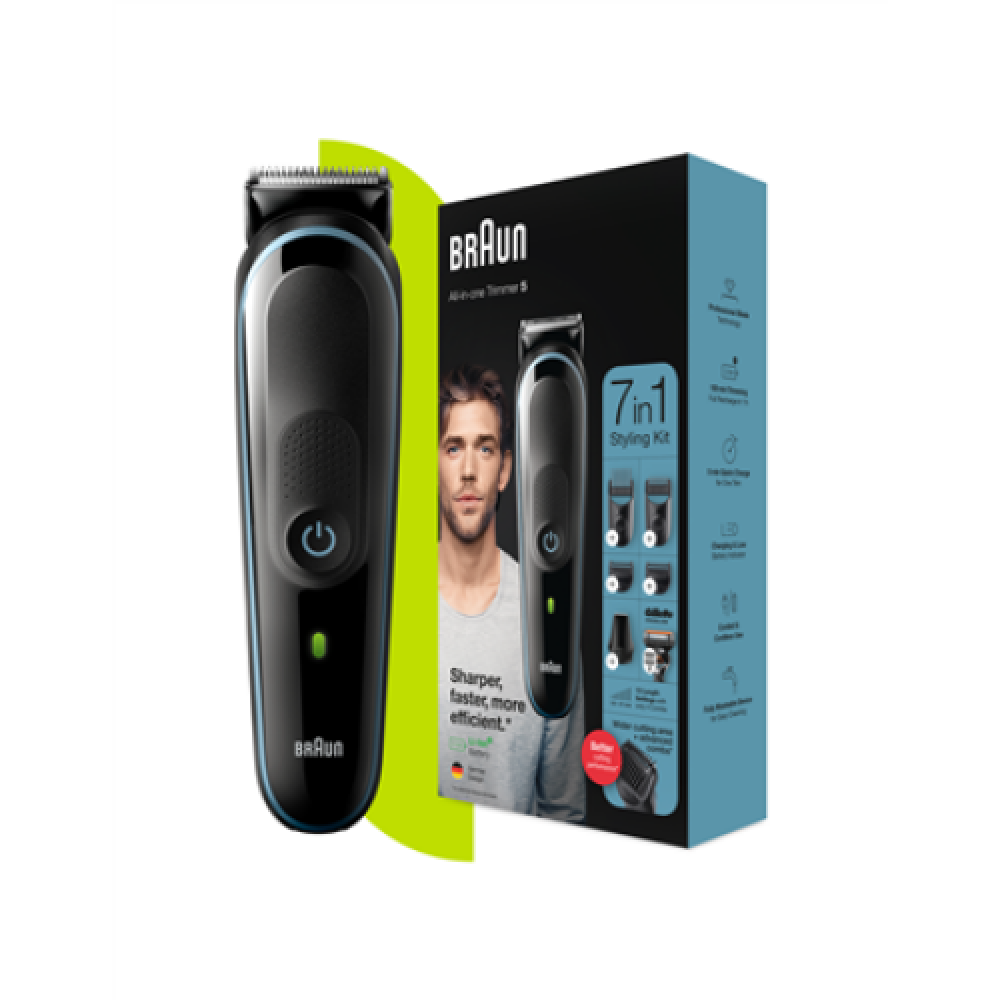 Braun All-in-one trimmer MGK5345 Cordless and corded Number of length steps 13 Black/Blue