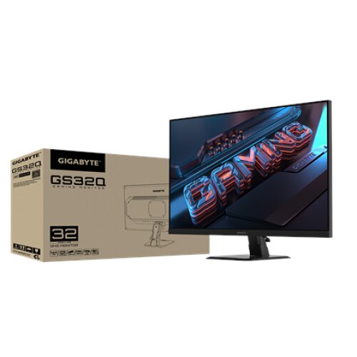 Gigabyte , Gaming Monitor , GS32Q EK1 , 31.5 , QHD , 16:9 , 165 Hz , 1 ms , 2560 x 1440 pixels , 300 cd/m² , HDMI ports quantity 2 , Black , Warranty 36 month(s)