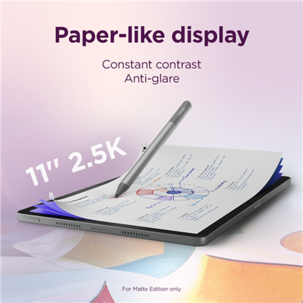 Lenovo Idea Tab 11 2.5K Mediatek Dimensity 6300/8GB/256GB/Android 15/Grey/2Y Warranty , Lenovo Tab (without power adapter) , Idea Tab , 11 , Luna Grey , IPS , 2560x1600 pixels , MediaTek , Dimensity 6300 , 8 GB , Soldered LPDDR4x , 256 GB , Wi-Fi , Front 