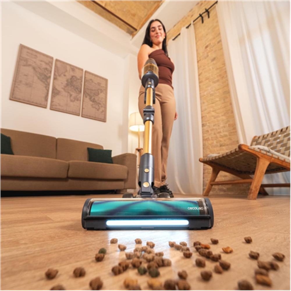 Cecotec Vacuum cleaner , Rockstar RX70 AquaPet Flex Conga , Cordless operating , Stick/handheld , 780 W , Operating time (max) 100 min , Blue/Gold
