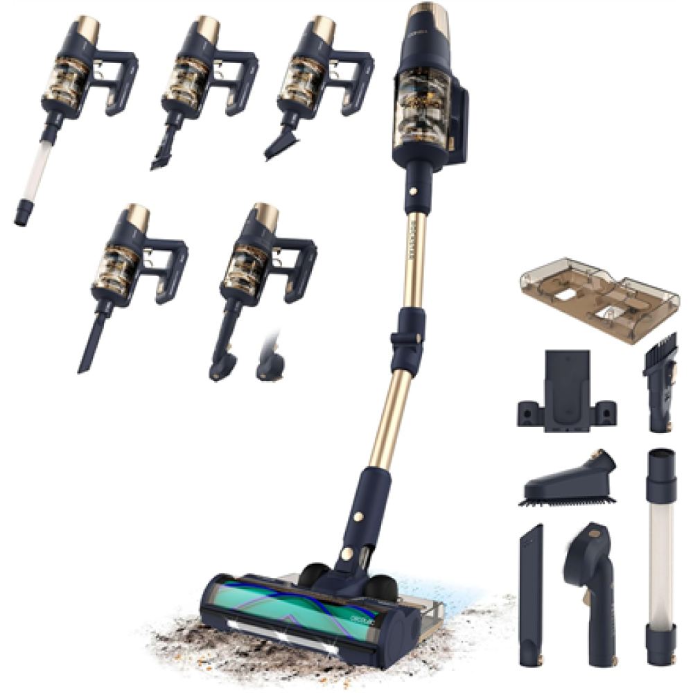 Cecotec Vacuum cleaner , Rockstar RX70 AquaPet Flex Conga , Cordless operating , Stick/handheld , 780 W , Operating time (max) 100 min , Blue/Gold