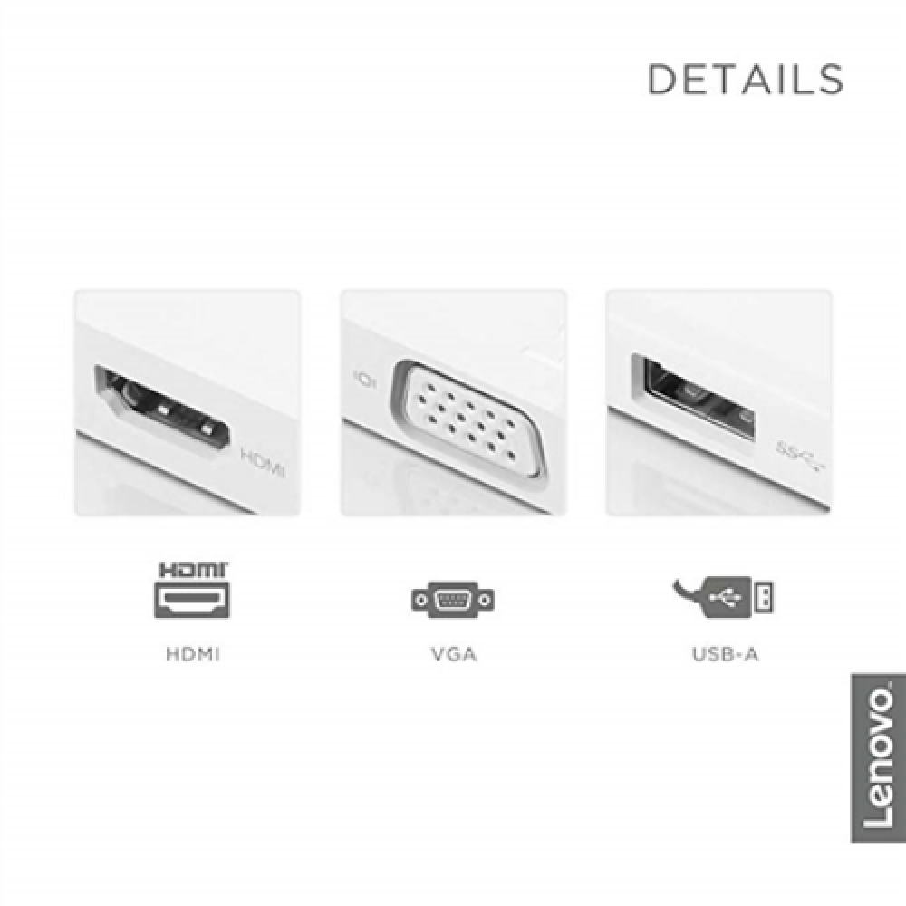 Lenovo , USB-C 3-in-1 Travel Hub , VGA, HDMI, USB 3.0 , Power Adapter