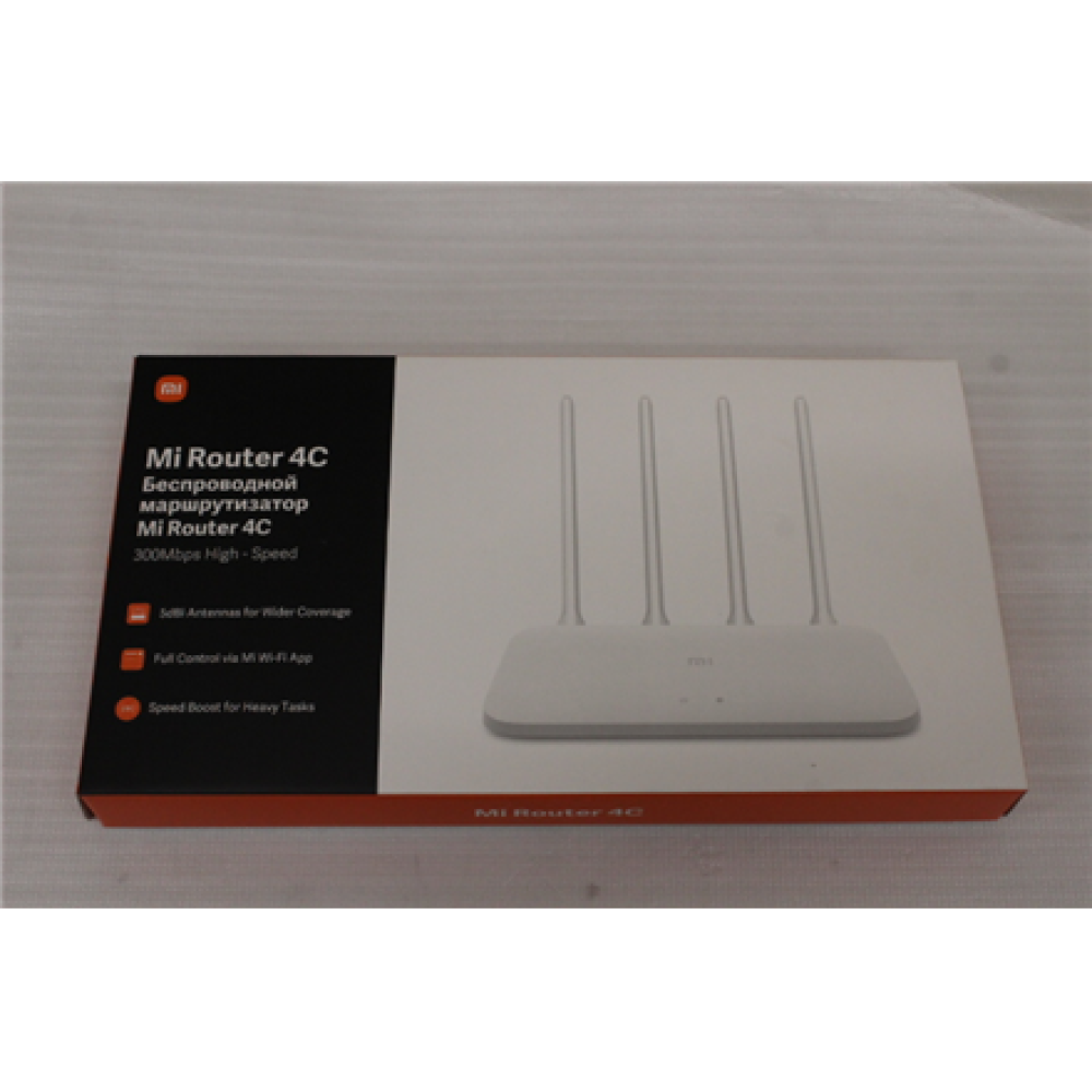 SALE OUT. Xiaomi Mi Router 4C , Xiaomi Mi Router 4C , 802.11n , 300 Mbit/s , Ethernet LAN (RJ-45) ports 3 , Antenna type 4 External Antennas , 6 month(s) , DEMO
