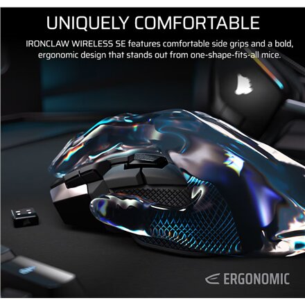 Corsair IRONCLAW SE , Gaming Mouse , Wireless/Wired , 2.4GHz, Bluetooth, USB-C , Black