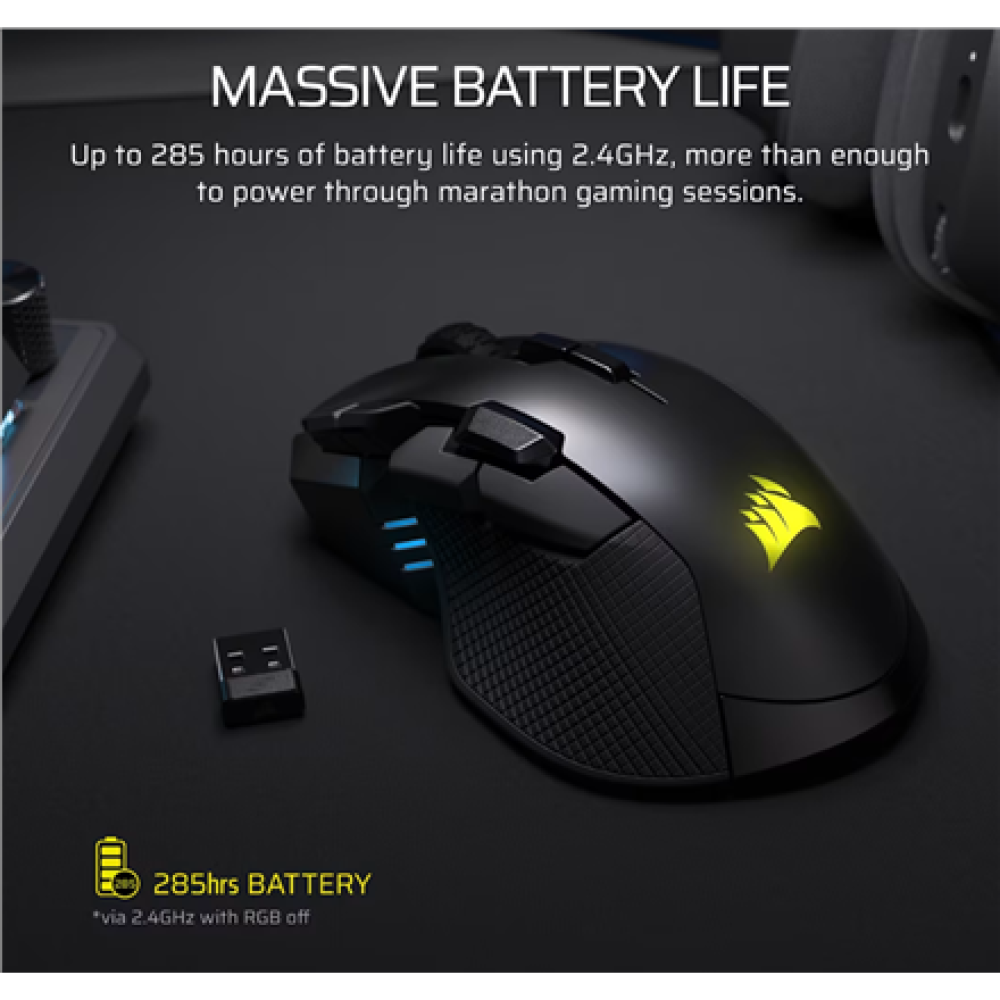 Corsair IRONCLAW SE , Gaming Mouse , Wireless/Wired , 2.4GHz, Bluetooth, USB-C , Black