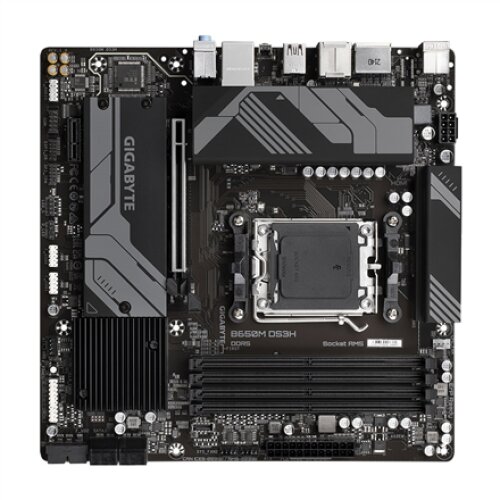 Gigabyte , B650M DS3H 1.0 M/B , Processor family AMD , Processor socket AM5 , DDR5 DIMM , Memory slots 4 , Supported hard disk drive interfaces SATA, M.2 , Number of SATA connectors 4 , Chipset B650 , Micro ATX