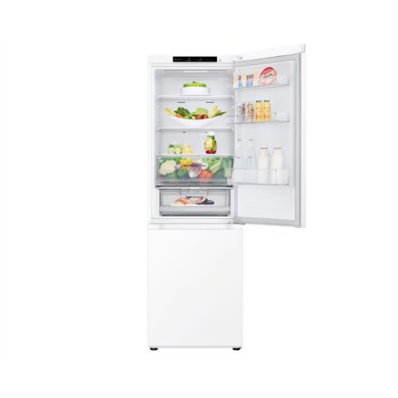 LG Refrigerator , GBV3100ESW , Energy efficiency class E , Free standing , Combi , Height 186 cm , No Frost system , Fridge net capacity 234 L , Freezer net capacity 110 L , Display , 35 dB , White
