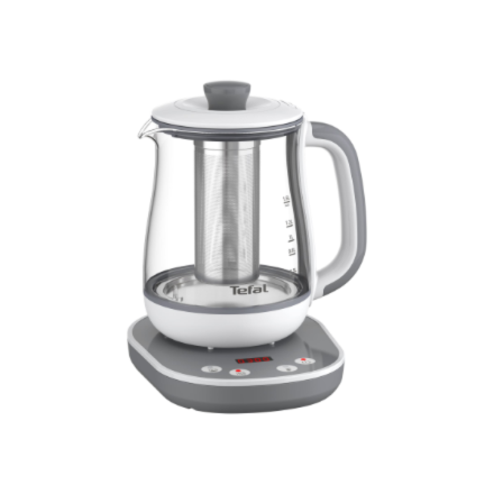 TEFAL Tastea Kettle , BJ551B10 , Tea Kettle , 1400 W , 1.5 L , Glass , 360° rotational base , Grey/White