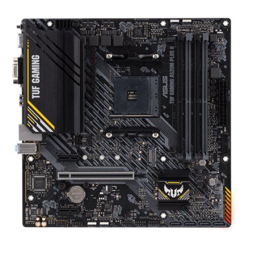 Asus , TUF GAMING A520M-PLUS II , Processor family AMD , Processor socket AM4 , DDR4 DIMM , Memory slots 4 , Supported hard disk drive interfaces SATA, M.2 , Number of SATA connectors 4 , Chipset AMD A520 , Micro ATX
