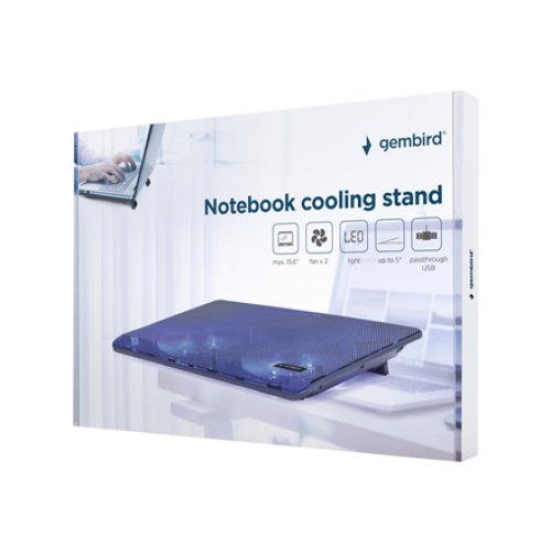 Gembird , Fits up to size 15.6 , Notebook Cooling Stand , NBS-2F15-05