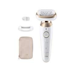 Braun Epilator , 9-011 3D Silk-epil 9 Flex , Operating time (max) 50 min , Number of power levels 2 , Wet & Dry , White/Gold