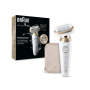 Braun Epilator , 9-011 3D Silk-epil 9 Flex , Operating time (max) 50 min , Number of power levels 2 , Wet & Dry , White/Gold