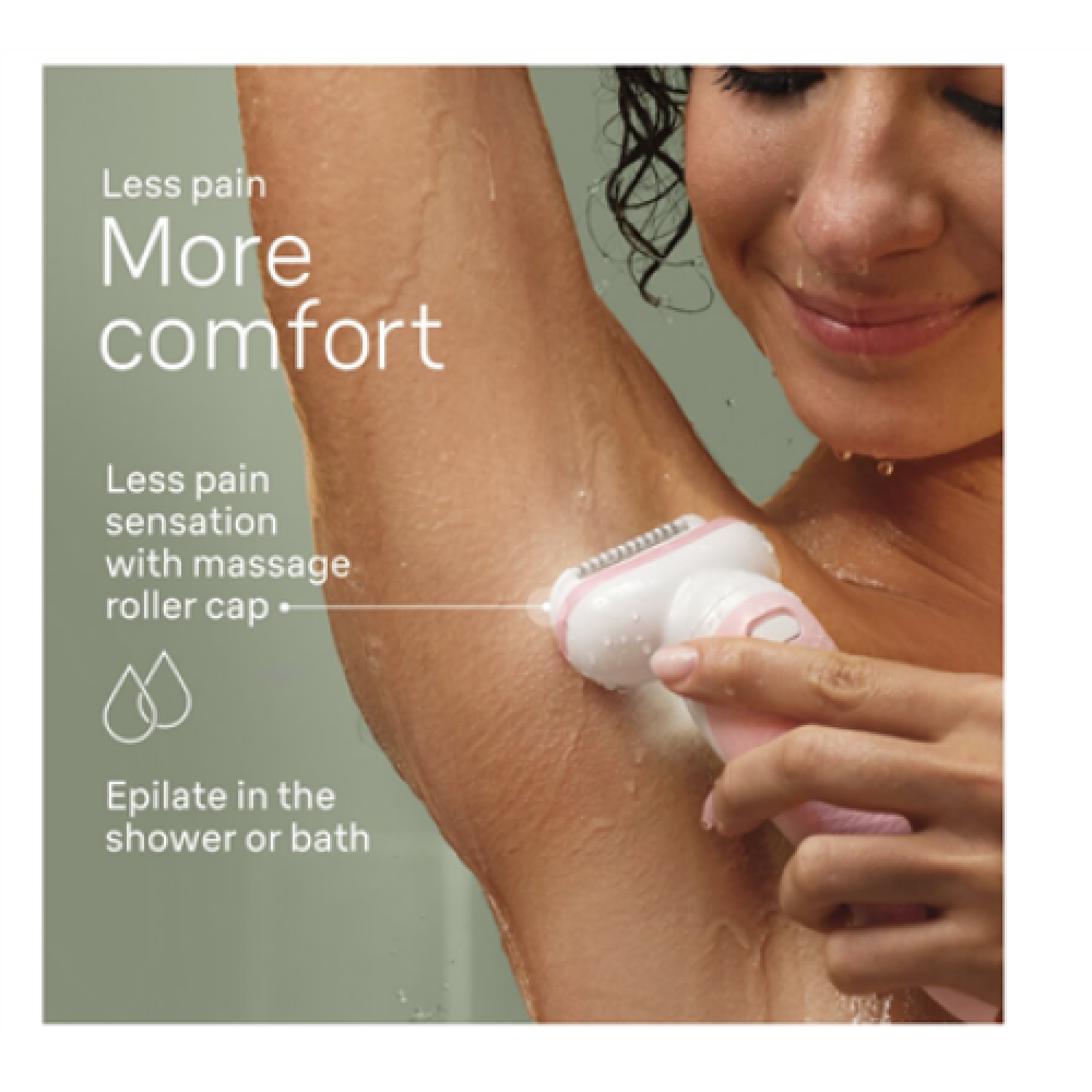 Braun Epilator , 9-011 3D Silk-epil 9 Flex , Operating time (max) 50 min , Number of power levels 2 , Wet & Dry , White/Gold