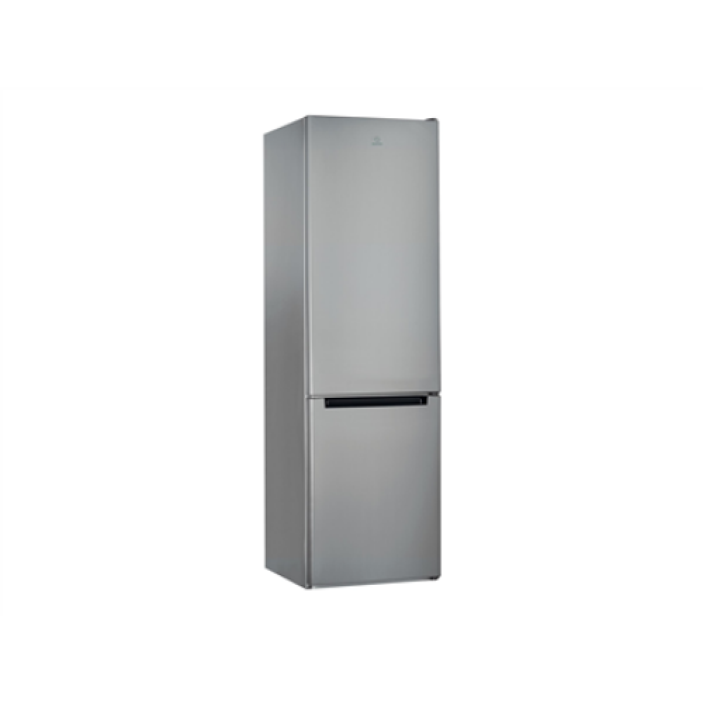 INDESIT , LI9 S1E S , Refrigerator , Energy efficiency class F , Free standing , Combi , Height 201.3 cm , Fridge net capacity 261 L , Freezer net capacity 111 L , 39 dB , Silver