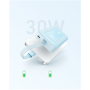 Anker , Power Bank with Built-In USB-C Cable , A1689031 , 20000 mAh , 30W Output , Blue