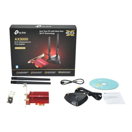 TP-LINK , AX3000 Wi-Fi 6 Bluetooth 5.0 PCIe Adapter , TX3000E , 2.4GHz/5GHz , Antenna type 2xHigh-Gain External Antennas , 574+2402 Mbit/s