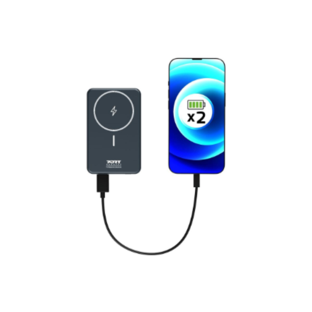 PORT CONNECT Powerbank 10 000 mAh - Wireless Qi2 , PORT CONNECT