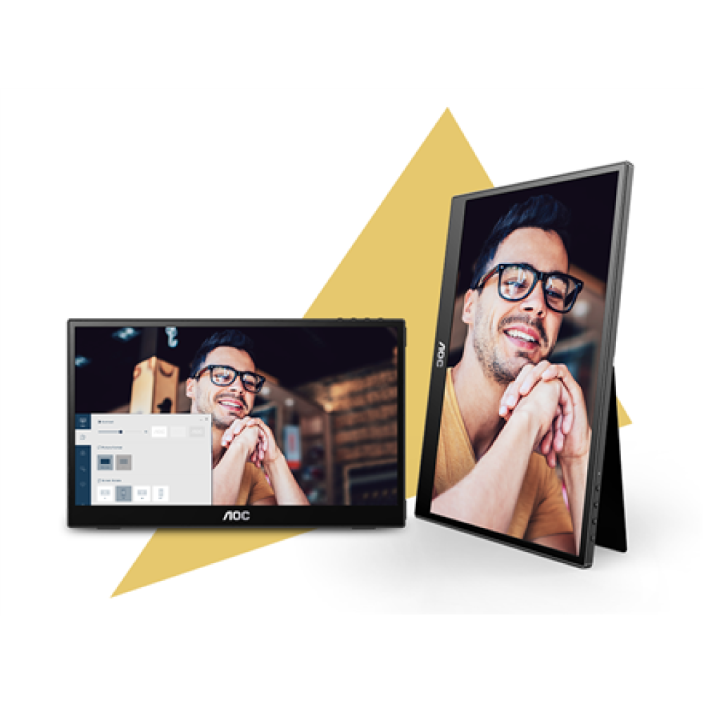 AOC 16T3EA , 16 , IPS , FHD , 16:9 , 60 Hz , 4 ms , 1920 x 1080 pixels , 250 cd/m² , Black