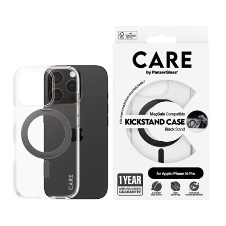 CARE Feature Case , Back cover , Apple , iPhone 16 Pro , Recycled plastic , Transparent , MagSafe