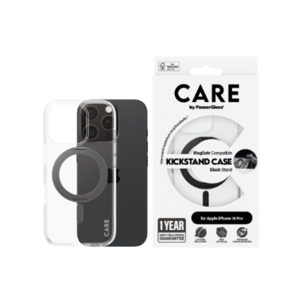 CARE Feature Case , Back cover , Apple , iPhone 16 Pro , Recycled plastic , Transparent , MagSafe