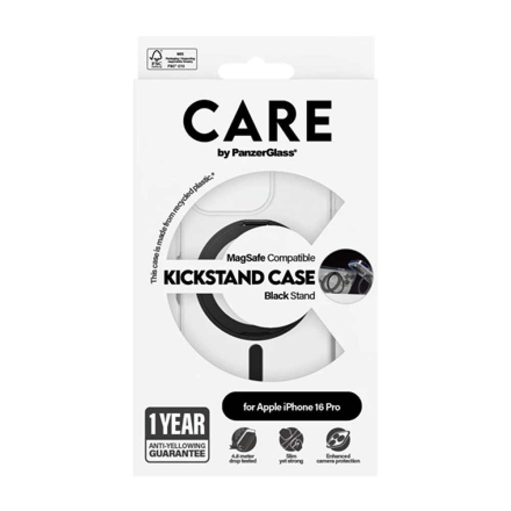 CARE Feature Case , Back cover , Apple , iPhone 16 Pro , Recycled plastic , Transparent , MagSafe