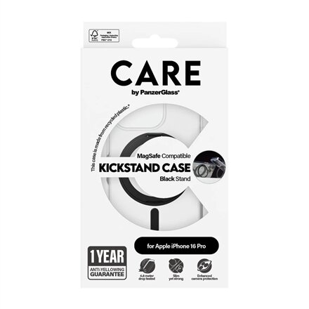 CARE Feature Case , Back cover , Apple , iPhone 16 Pro , Recycled plastic , Transparent , MagSafe
