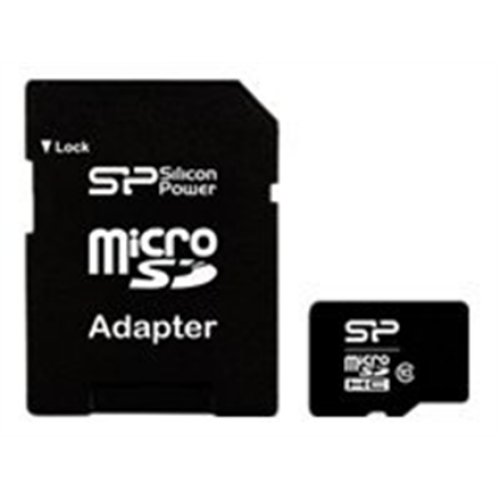Silicon Power , 8 GB , MicroSDHC , Flash memory class 10 , SD adapter