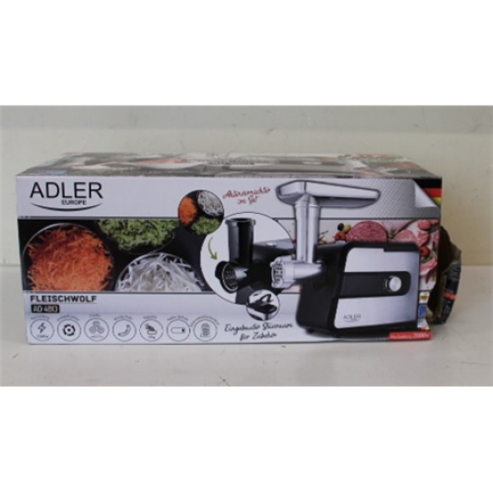 SALE OUT. , Adler , Meat mincer with a shredder , AD 4813 , Silver/Black , 600 W , Number of speeds 2 , Throughput (kg/min) 1 , DAMAGED PACKAGING