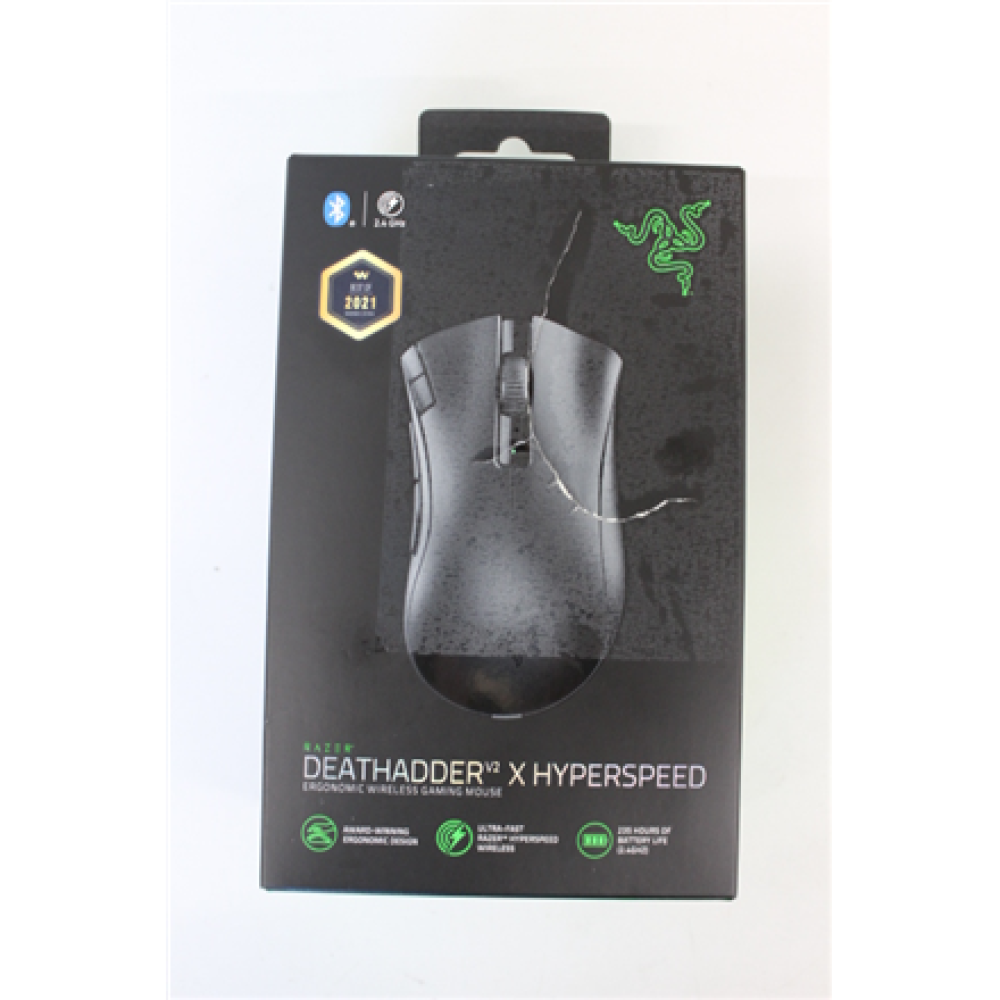 SALE OUT. Razer DeathAdder V2 X HyperSpeed Ergonomic Gaming mouse, Wireless, Black , Razer , Ergonomic Gaming mouse , Wireless , Optical , Gaming Mouse , Black , DAMAGED PACKAGING , DeathAdder V2 X HyperSpeed