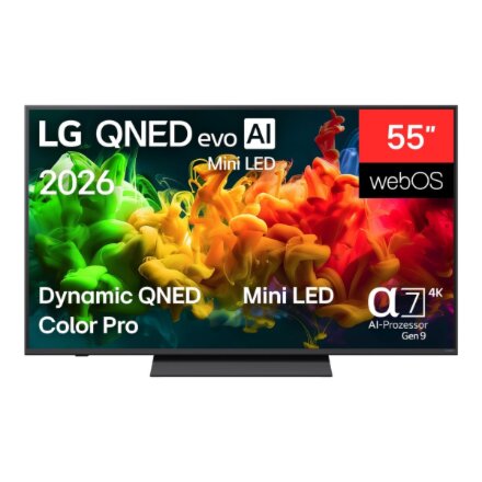 LG QNED 4K evo AI Mini LED TV , 55QNED8EB3B , 55 , Smart TV , webOS , UHD , Black